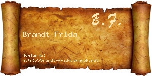 Brandt Frida névjegykártya